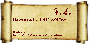 Hartstein Lóránt névjegykártya